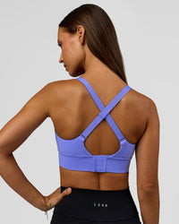 Woman wearing Accelerate Sports Bra - Bluebell | Model:Brylee | Size:XS | Thumbnail Index: 2