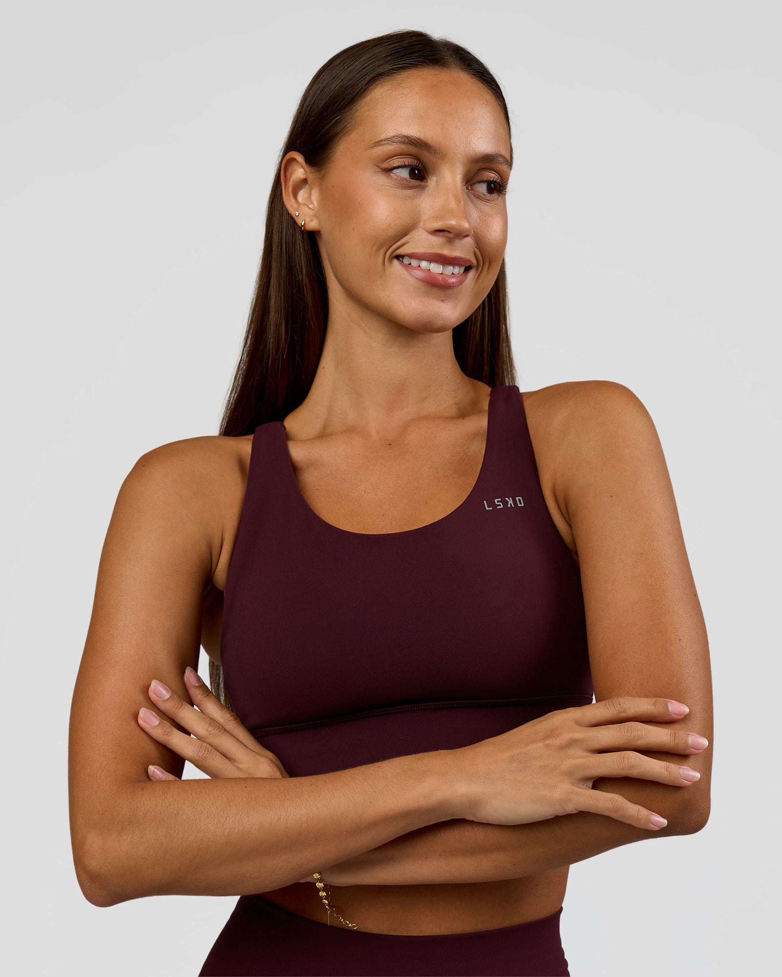 Accelerate Medium Support Sports Bra - Cherry Lacquer | LSKD – LSKD US