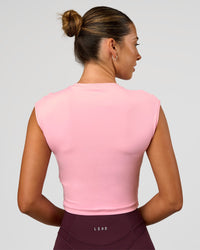 Woman wearing All Day Cropped Sleeve Top - Pink Rose | Model:Charli | Size:XS | Thumbnail Index: 5