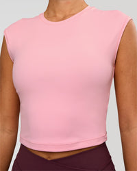 Woman wearing All Day Cropped Sleeve Top - Pink Rose | Model:Charli | Size:XS | Thumbnail Index: 6