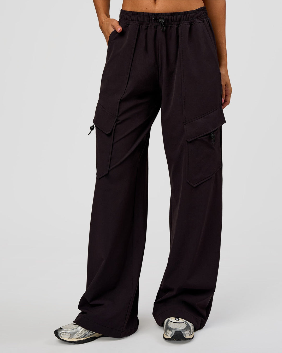 Woman wearing Endeavour Cargo Pant - Black | Model:Charli | Size:XS - view 8