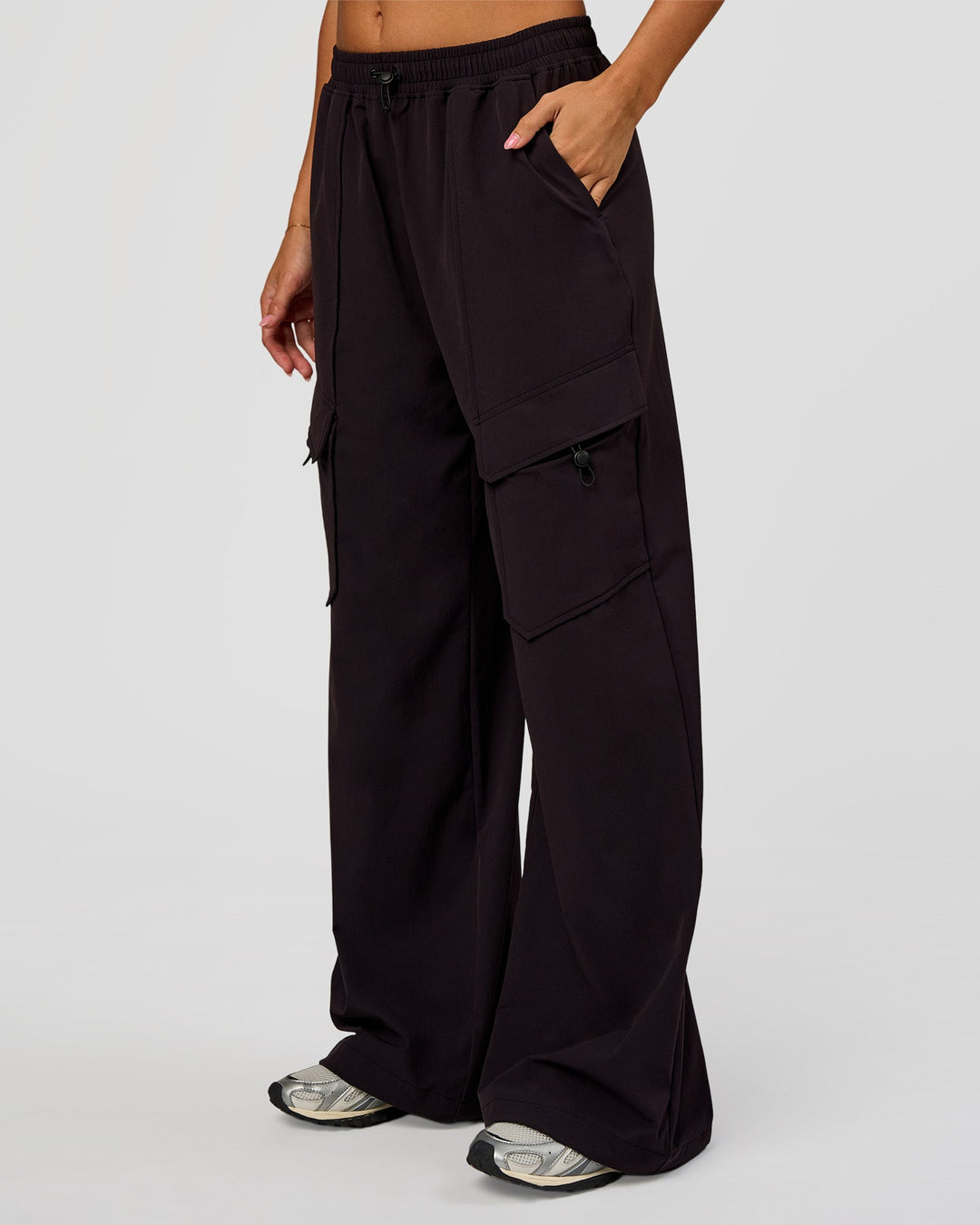 Woman wearing Endeavour Cargo Pant - Black | Model:Charli | Size:XS - view 2
