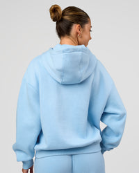 Woman wearing Go-To Script Oversized Hoodie - Open Air | Model:Charli | Size:XS | Thumbnail Index: 2
