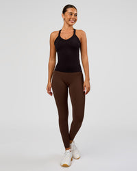 Woman wearing Luxe Comfort Shelf Bra Tank  - Black | Model:Charli | Size:XS | Thumbnail Index: 3