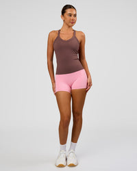 Woman wearing Luxe Comfort Shelf Bra Tank  - Cocoa Powder | Model:Charli | Size:XS | Thumbnail Index: 3