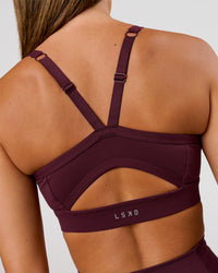 Woman wearing Momentum Sports Bra D/DD/E - Cherry Lacquer | Model:Charli | Size:XS | Thumbnail Index: 5