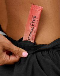 Woman wearing Movember x LSKD Accelerate 3" High-Rise Running Short - Black | Model:Charli | Size:XS | Thumbnail Index: 12