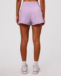 Woman wearing MVP Elite Terry Short - Pale Lilac | Model:Charli | Size:XS | Thumbnail Index: 6