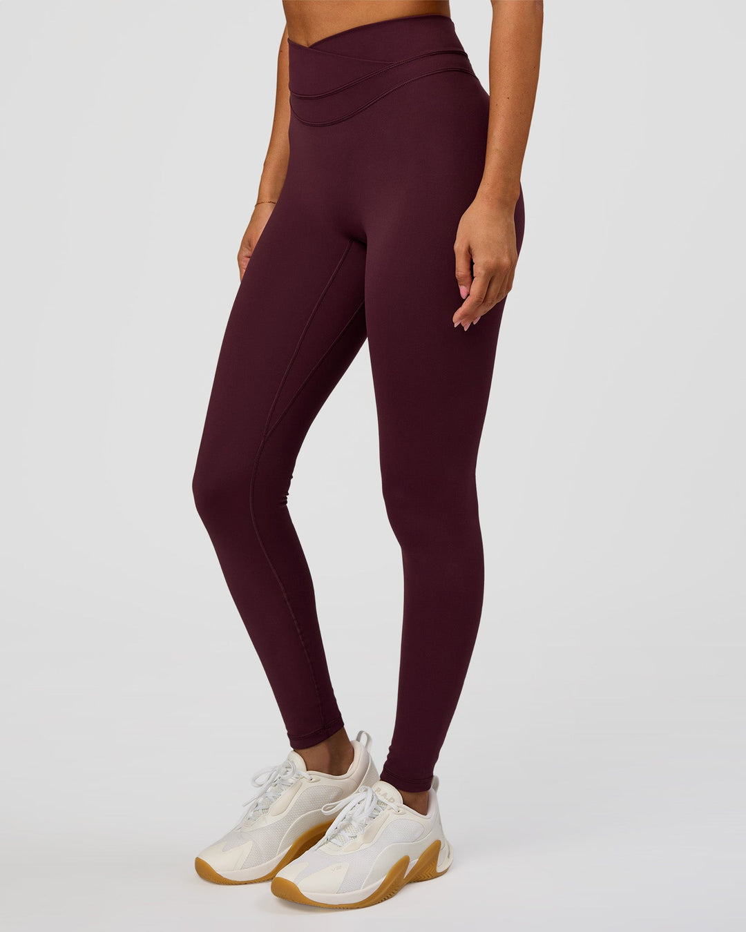 Woman wearing Solstice High-Rise Full Length Legging - Cherry Lacquer | Model:Charli | Size:XS - view 3