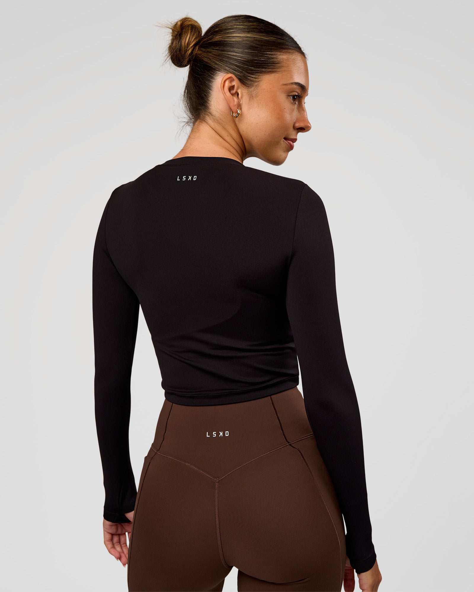 Staple Long Sleeve Cropped Tee 2.0 - Black | LSKD – LSKD US