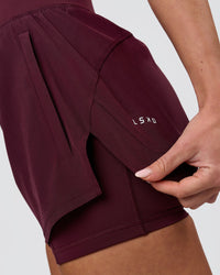 Woman wearing Challenger 3" Lined Performance Short - Cherry Lacquer | Model:Issy | Size:XS | Thumbnail Index: 7