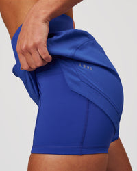 Woman wearing Challenger 3" Lined Performance Short - Power Cobalt | Model:Issy | Size:XS | Thumbnail Index: 2