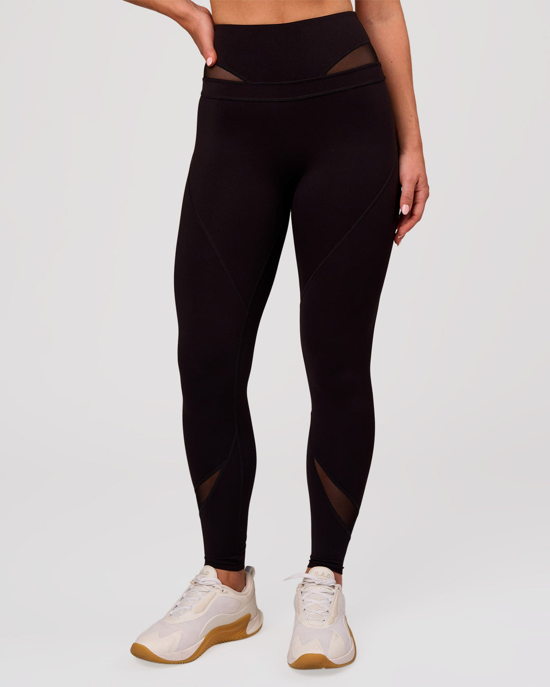 Woman wearing Dare High-Rise Full Length Legging - Black | Model:Issy | Size:XS - view 1
