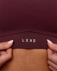 Woman wearing Fusion Sports Bra 2.0 - Cherry Lacquer | Model:Issy | Size:XS | Thumbnail Index: 6