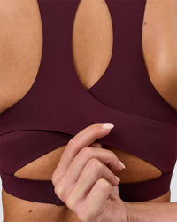 Woman wearing Fusion Sports Bra 2.0 - Cherry Lacquer | Model:Issy | Size:XS | Thumbnail Index: 10