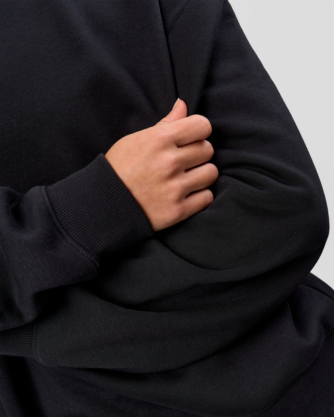 Woman wearing Go-To Oversized Sweater - Black | Model:Issy | Size:XS - view 7
