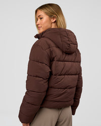 Woman wearing Go-To Puffer Jacket - Hot Chocolate | Model:Issy | Size:XS | Thumbnail Index: 7