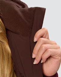 Woman wearing Go-To Puffer Vest - Hot Chocolate | Model:Issy | Size:XS | Thumbnail Index: 5