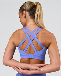 Woman wearing High Velocity Sports Bra - Bluebell | Model:Issy | Size:XS | Thumbnail Index: 3