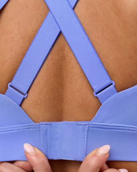 Woman wearing High Velocity Sports Bra - Bluebell | Model:Issy | Size:XS | Thumbnail Index: 4