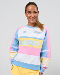 Woman wearing Power Sweater - Pink Rose-Lemon | Model:Issy | Size:XS | Thumbnail Index: 0