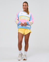 Woman wearing Power Sweater - Pink Rose-Lemon | Model:Issy | Size:XS | Thumbnail Index: 3