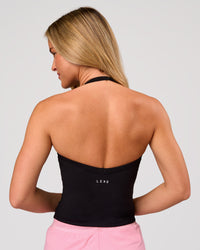 Woman wearing Unleash Shelf Bra Tank - Black | Model:Issy | Size:XS | Thumbnail Index: 2