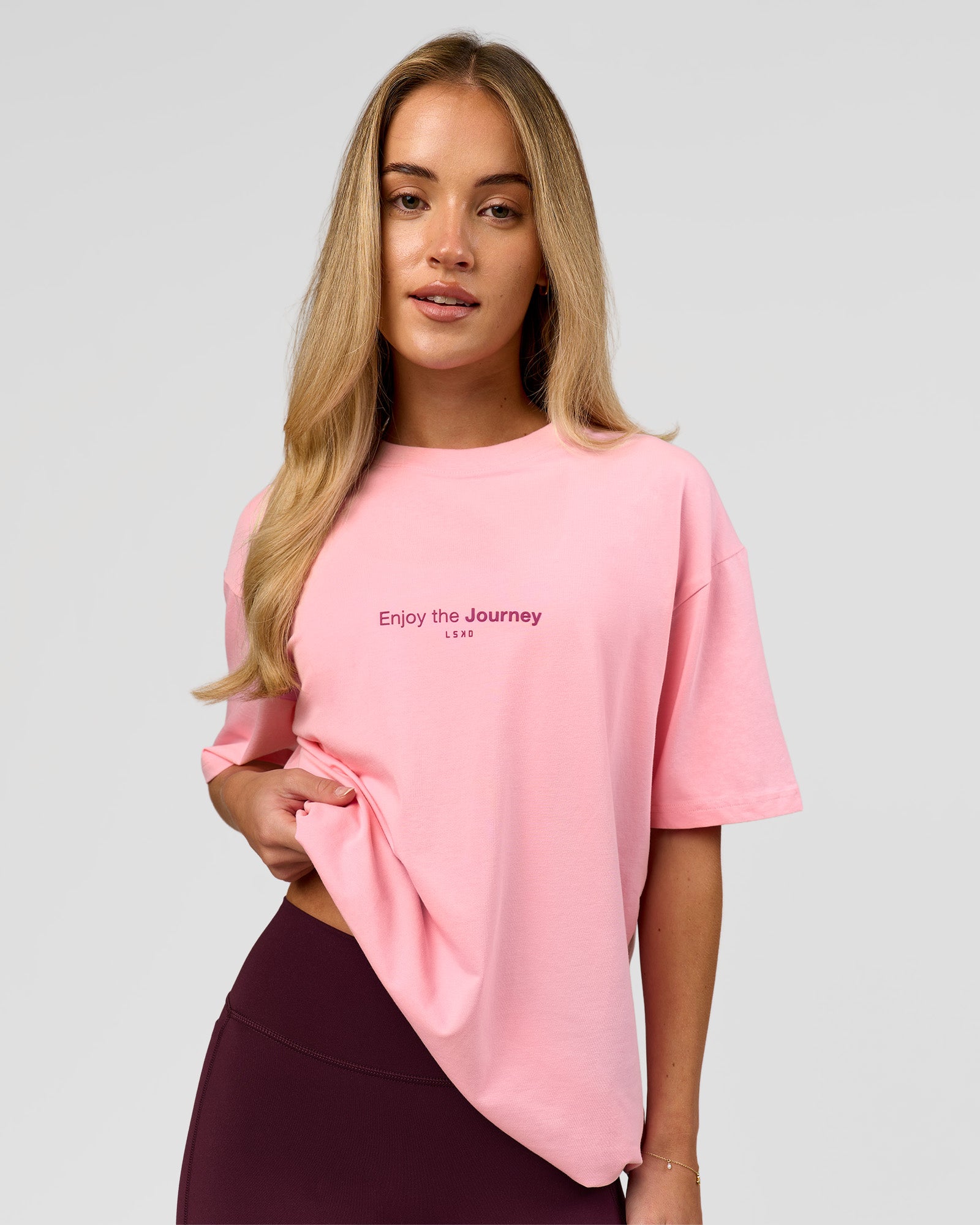 VS1 Enjoy The Journey FLXCotton Oversize Tee - Pink Rose | LSKD