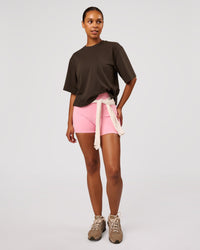 Woman wearing AfterDark ZeroCrease Cropped Tee - Ground Coffee | Model:Jordan | Size:XS | Thumbnail Index: 9