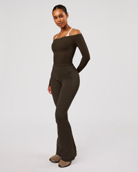 Woman wearing Bardot Long Sleeve Top - Ground Coffee | Model:Jordan | Size:XS | Thumbnail Index: 3
