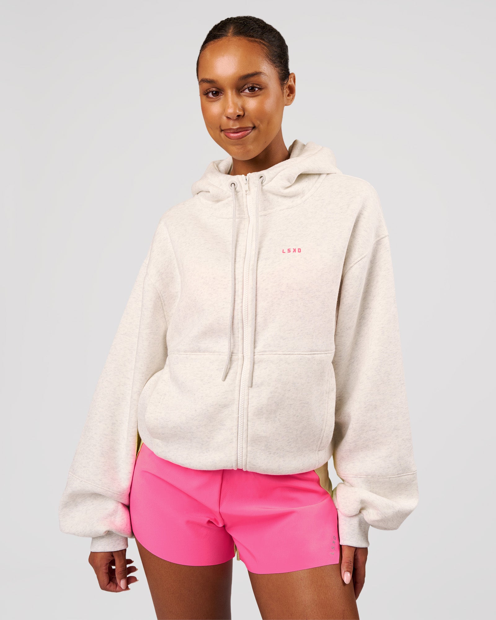Love The Process Zip Through Hoodie - Silver Marl | LSKD – LSKD US