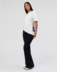 Woman wearing Clear Vision Heavyweight FLXCotton Oversized Tee - White-Black | Model:Rhiley | Size:XS | Thumbnail Index: 8
