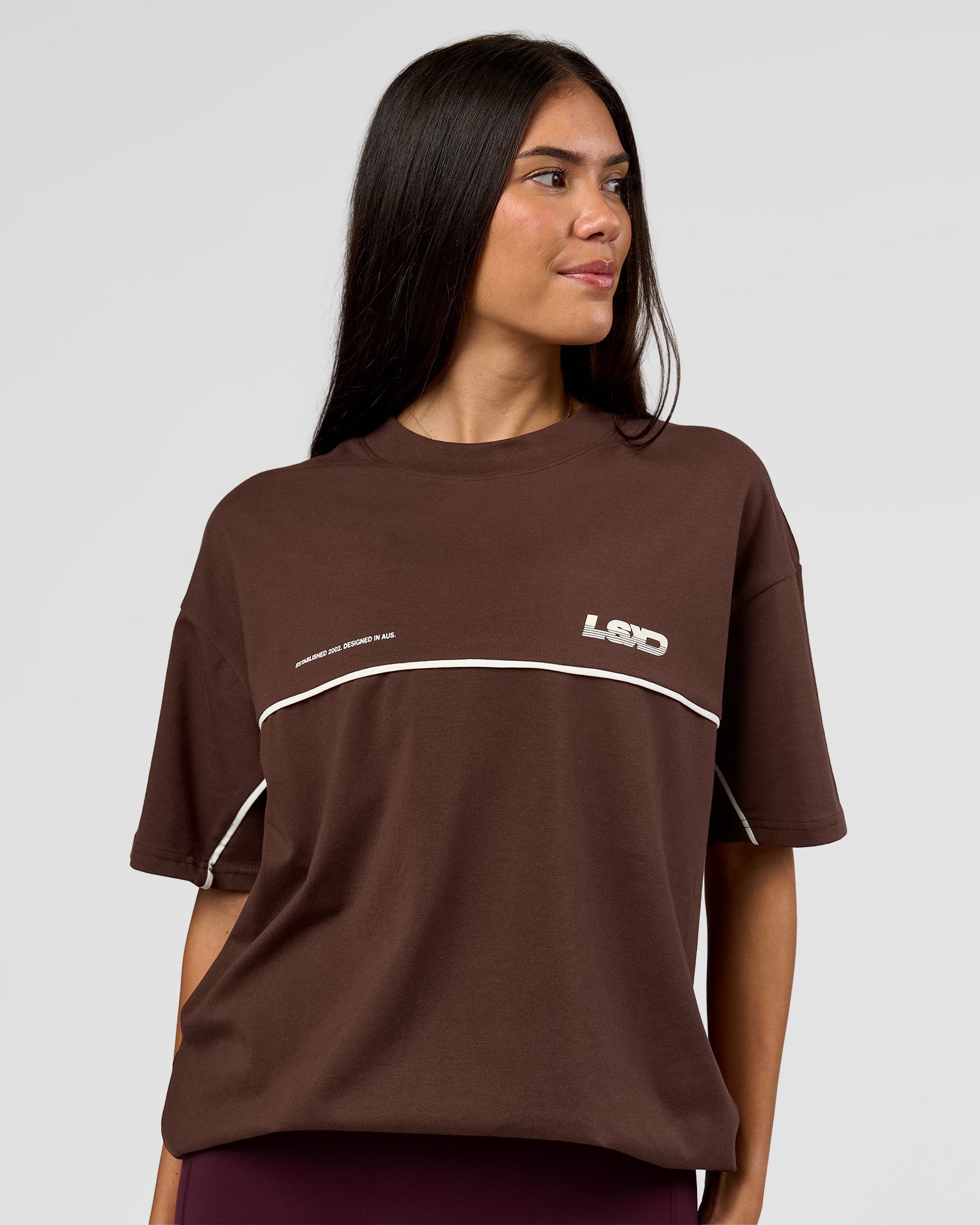 Inline Heavyweight FLXCotton Oversized Tee - Hot Chocolate-Off