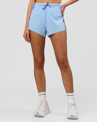 Woman wearing Accelerate 3" High-Rise Running Short - Bluebell-Open Air | Model:Taneisha | Size:XS | Thumbnail Index: 5