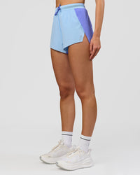 Woman wearing Accelerate 3" High-Rise Running Short - Bluebell-Open Air | Model:Taneisha | Size:XS | Thumbnail Index: 6