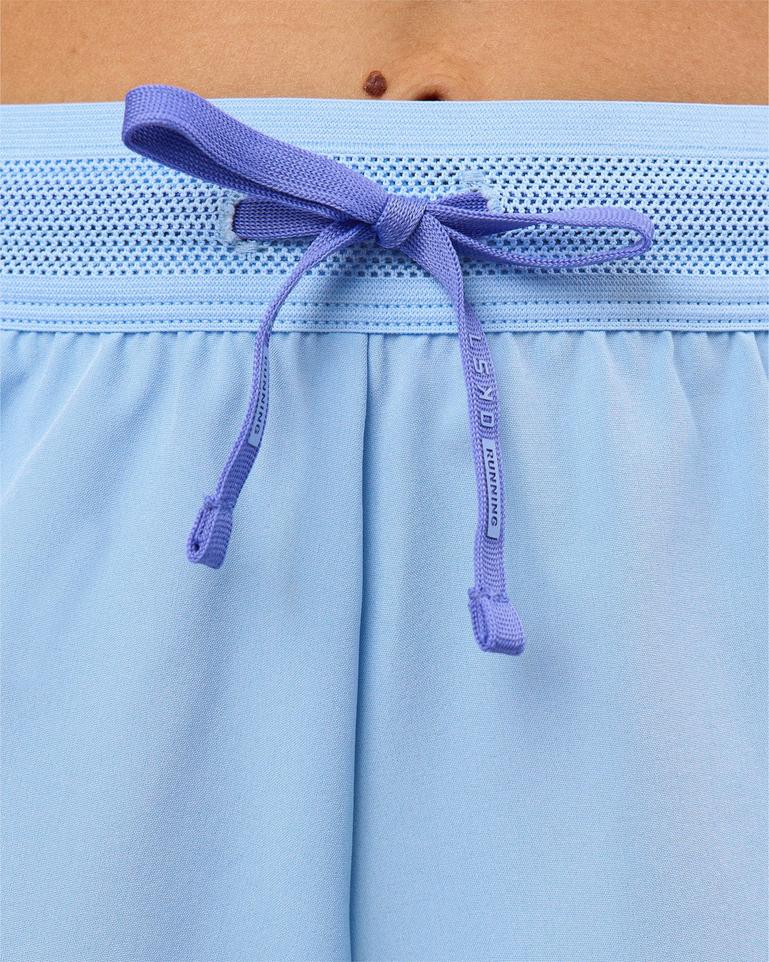 Woman wearing Accelerate 3" High-Rise Running Short - Bluebell-Open Air | Model:Taneisha | Size:XS - view 9
