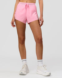 Woman wearing Accelerate 3" High-Rise Running Short - Pink Rose | Model:Taneisha | Size:XS | Thumbnail Index: 3