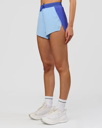 Woman wearing Accelerate 3" High-Rise Running Short - Power Cobalt-Open Air | Model:Taneisha | Size:XS | Thumbnail Index: 4