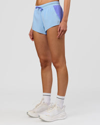 Woman wearing Accelerate 3" Mid-Rise Running Short - Bluebell-Open Air | Model:Taneisha | Size:XS | Thumbnail Index: 10