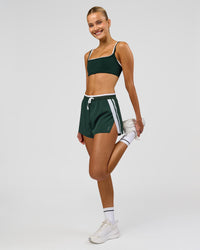 Woman wearing Balance Sports Bra - Midnight Green-White | Model:Taneisha | Size:XS | Thumbnail Index: 5