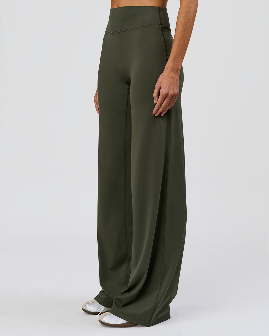 Woman wearing Elixir High-Rise Tall Pant - Pure Olive | Model:Taneisha | Size:XS - view 2