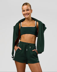 Woman wearing Fast Track Lounge Short - Midnight Green-White | Model:Taneisha | Size:XS | Thumbnail Index: 1