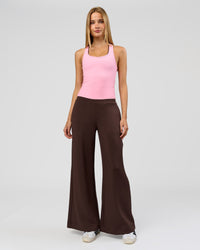 Woman wearing Flow Rib Scoop Neck Tank - Pink Rose | Model:Taneisha | Size:XS | Thumbnail Index: 4