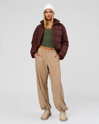 Woman wearing Flow Rib Scoop Neck Tank - Pure Olive | Model:Taneisha | Size:XS | Thumbnail Index: 7