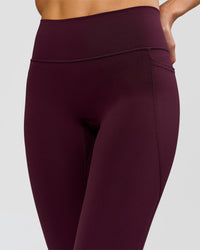 Woman wearing Fusion High-Rise 7/8 Legging Pockets - Cherry Lacquer | Model:Taneisha | Size:XS | Thumbnail Index: 7