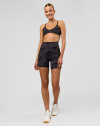 Woman wearing Minimal Sports Bra - Black Tie Dye | Model:Taneisha | Size:XS | Thumbnail Index: 5