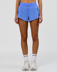 Woman wearing Pacer 3" Run Short - Bluebell | Model:Taneisha | Size:XS | Thumbnail Index: 9