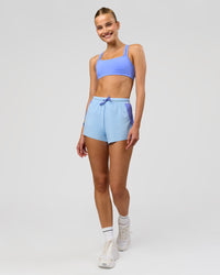 Woman wearing Velocity Sports Bra - Bluebell | Model:Taneisha | Size:XS | Thumbnail Index: 6