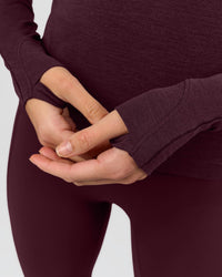 Woman wearing AeroFLX+ Long Sleeve Half Zip - Cherry Lacquer/Cherry Laquer | Model:Taniesha | Size:XS | Thumbnail Index: 5