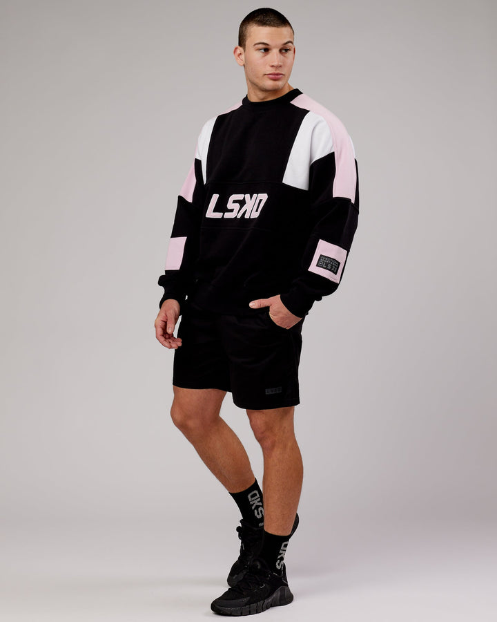 Unisex Slam Sweater Oversize - Black-Petal Pink